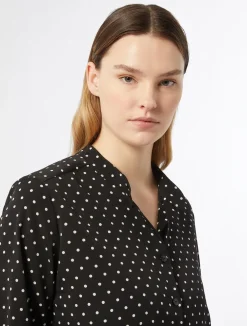 Sale Marina Rinaldi Printed crêpe de chine shirt BLACK