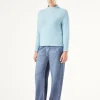 Outlet Marina Rinaldi Printed fleece trousers CORNFLOWERBLUE