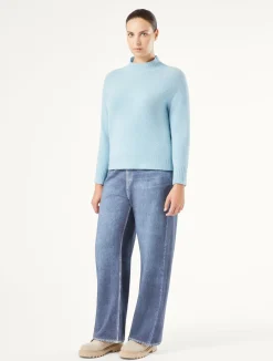 Outlet Marina Rinaldi Printed fleece trousers CORNFLOWERBLUE