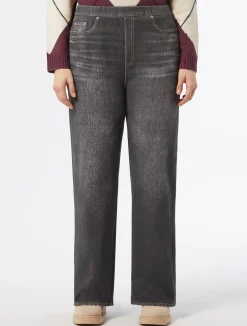New Marina Rinaldi Printed fleece trousers BLACK