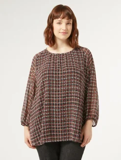 New Marina Rinaldi Printed georgette blouse BLACK