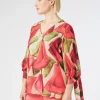 Sale Marina Rinaldi Printed georgette blouse PINK