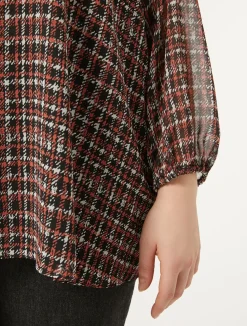 New Marina Rinaldi Printed georgette blouse BLACK