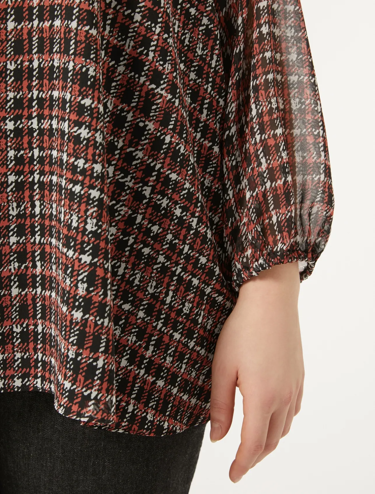 New Marina Rinaldi Printed georgette blouse BLACK
