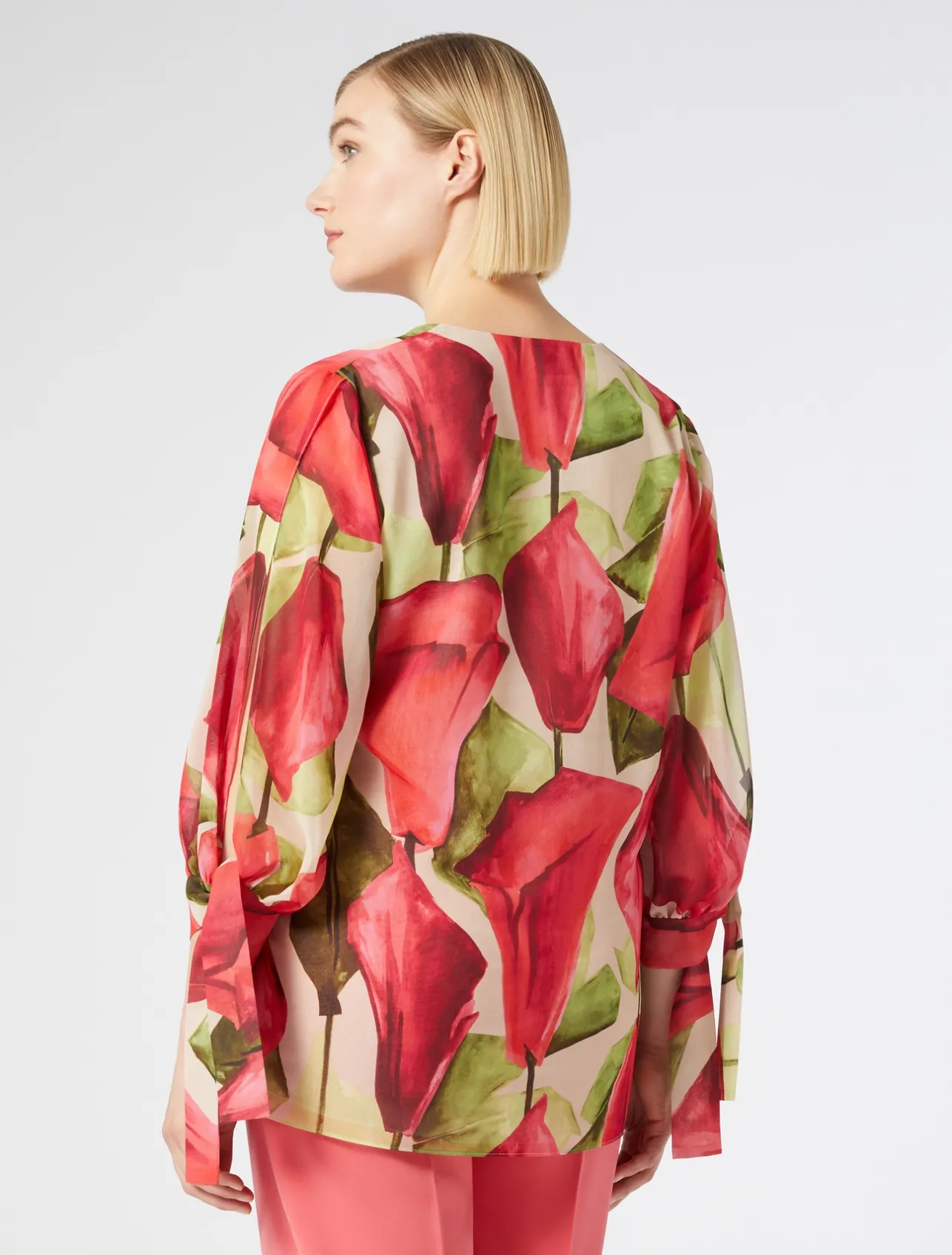 Sale Marina Rinaldi Printed georgette blouse PINK