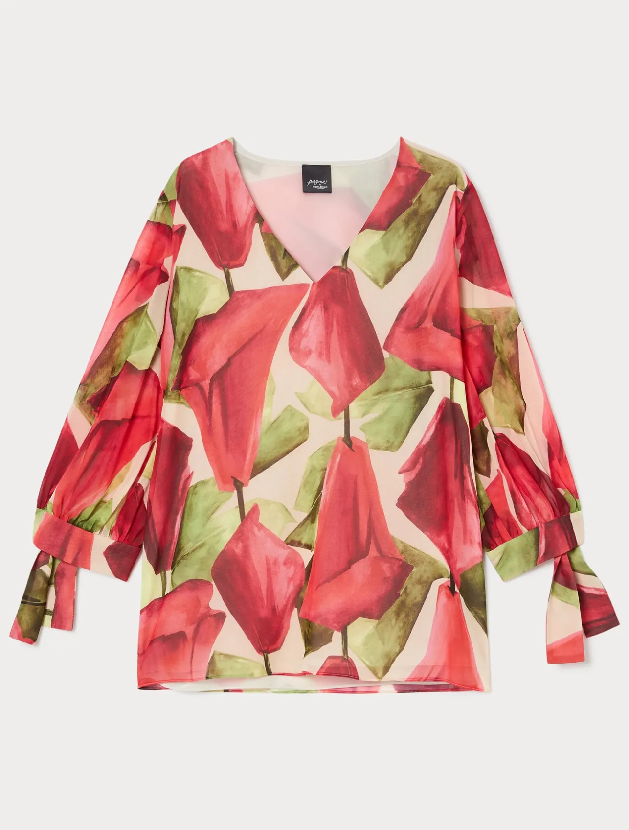 Sale Marina Rinaldi Printed georgette blouse PINK