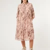 New Marina Rinaldi Printed georgette dress ANTIQUEROSE