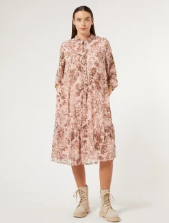 New Marina Rinaldi Printed georgette dress ANTIQUEROSE