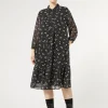 Outlet Marina Rinaldi Printed georgette dress BLACK