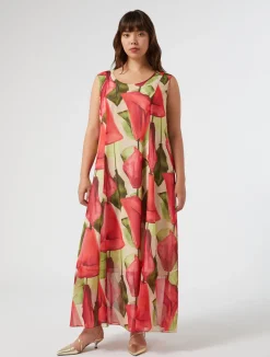 New Marina Rinaldi Printed georgette dress PINK