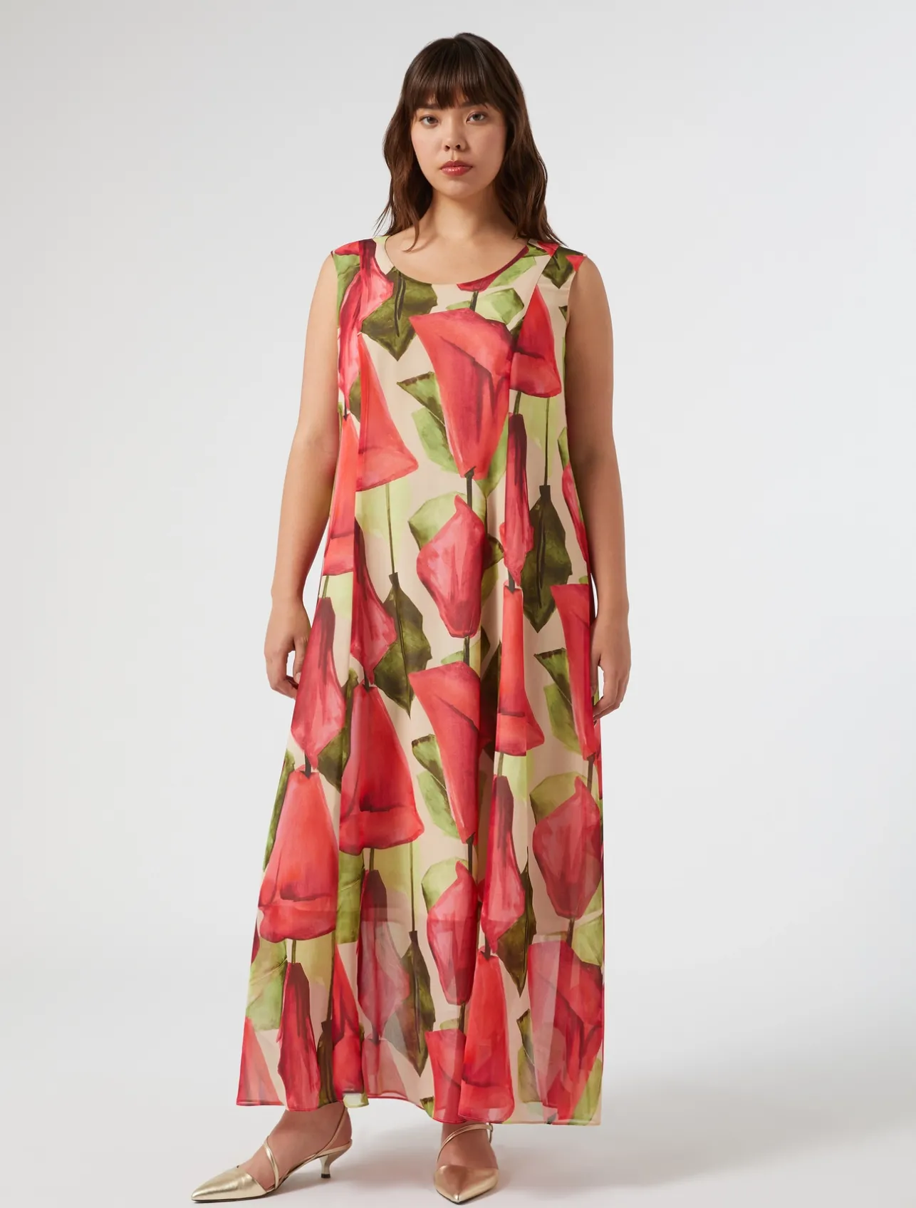 New Marina Rinaldi Printed georgette dress PINK