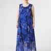 New Marina Rinaldi Printed georgette dress MIDNIGHTBLUE