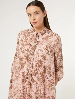 New Marina Rinaldi Printed georgette dress ANTIQUEROSE