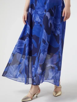 New Marina Rinaldi Printed georgette dress MIDNIGHTBLUE