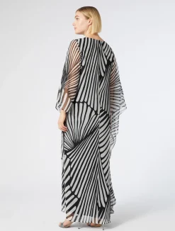 Fashion Marina Rinaldi Printed georgette dress BLACK