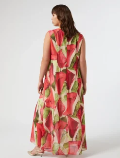 New Marina Rinaldi Printed georgette dress PINK