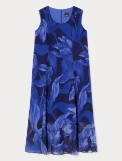 New Marina Rinaldi Printed georgette dress MIDNIGHTBLUE