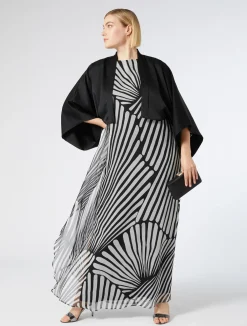 Fashion Marina Rinaldi Printed georgette dress BLACK
