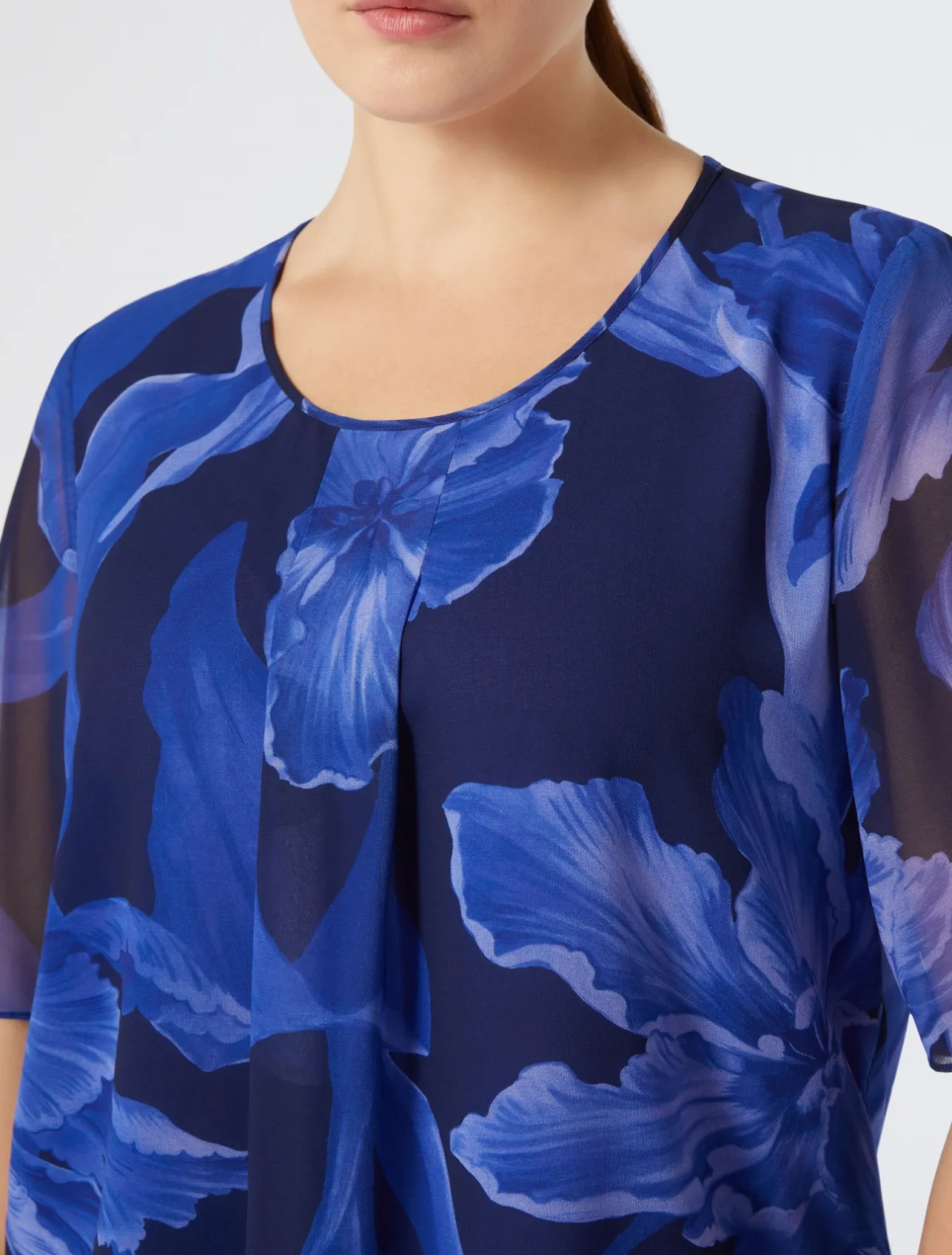 Best Marina Rinaldi Printed georgette top MIDNIGHTBLUE