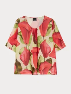 Outlet Marina Rinaldi Printed georgette top PINK