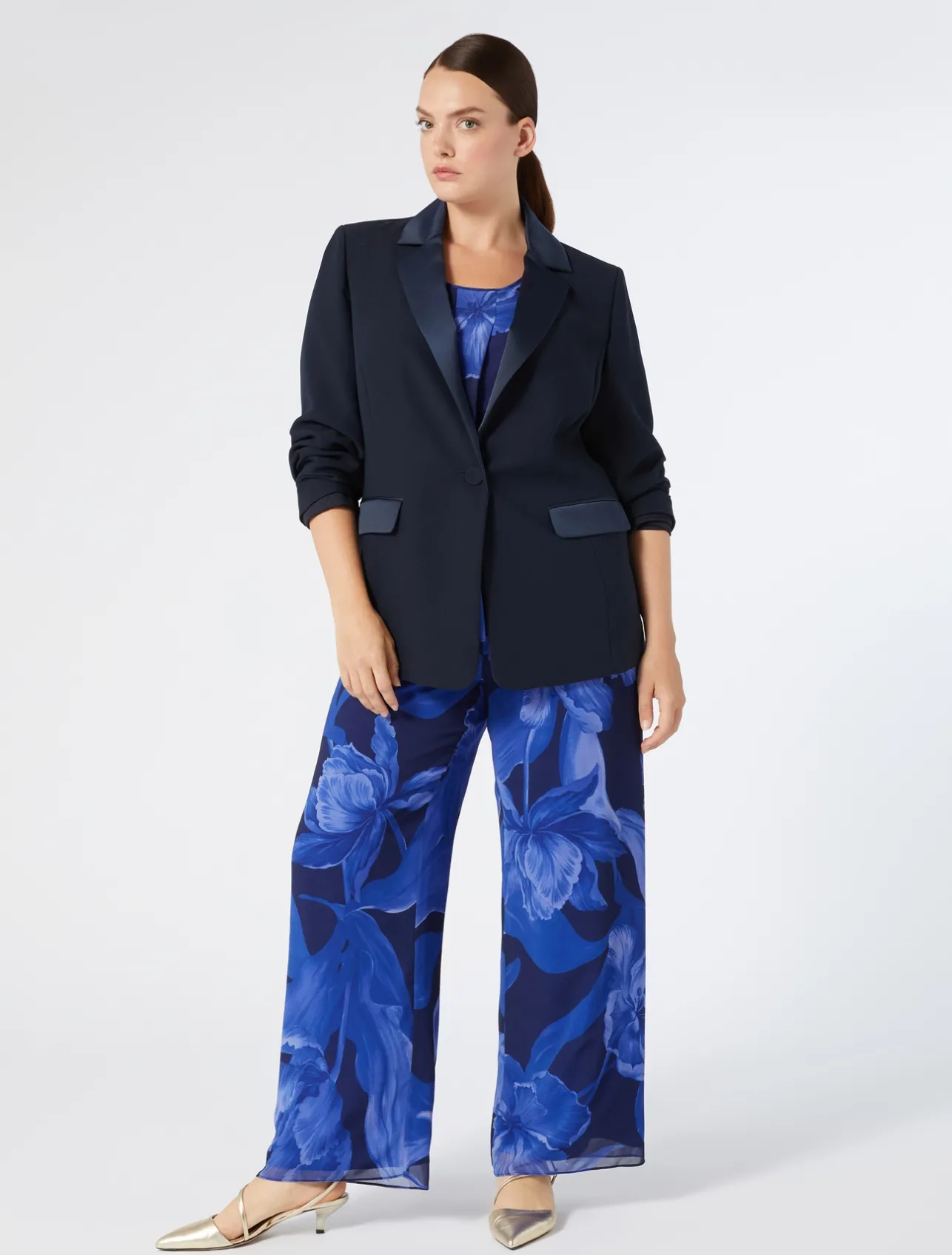 Best Marina Rinaldi Printed georgette top MIDNIGHTBLUE