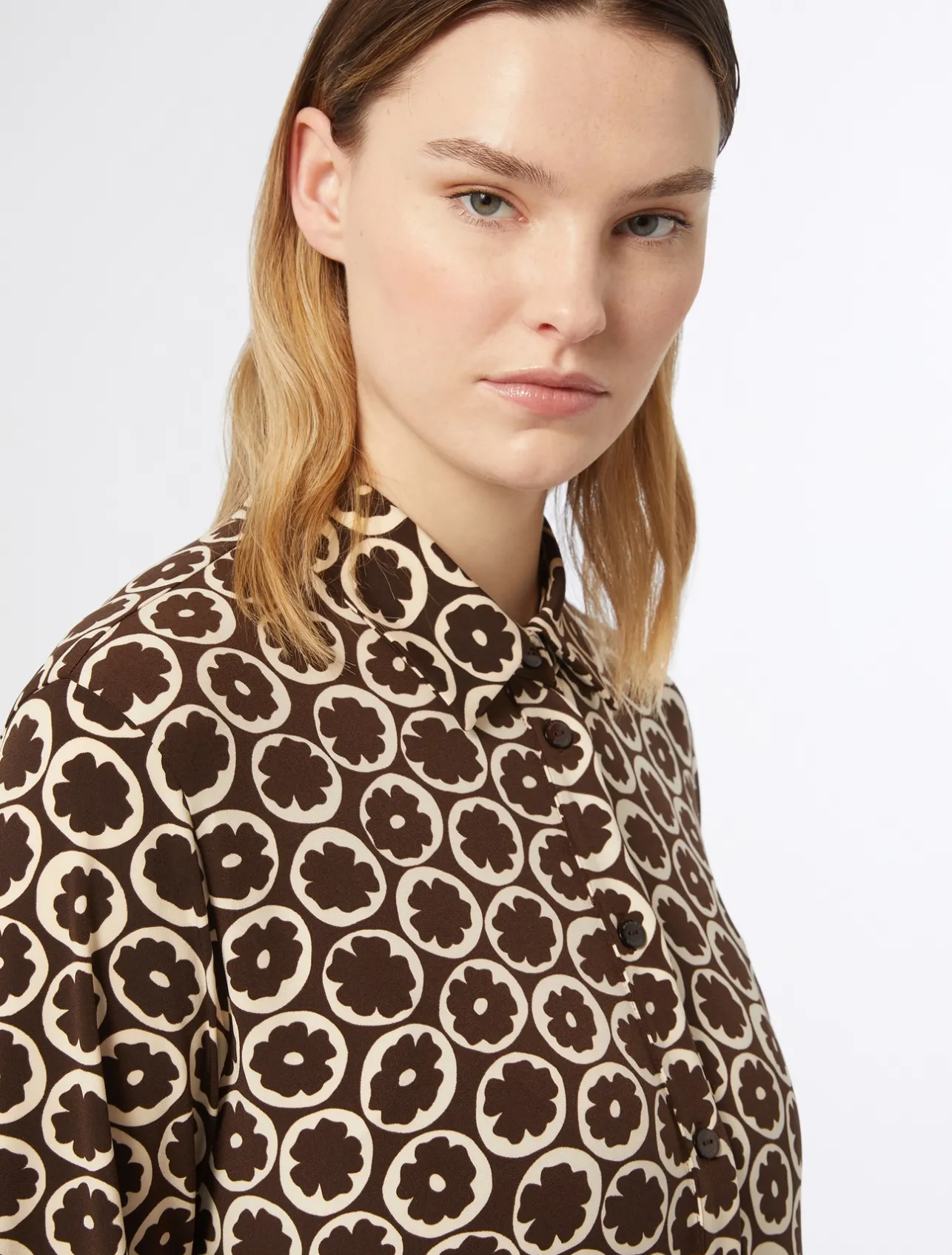New Marina Rinaldi Printed jersey dress BROWN