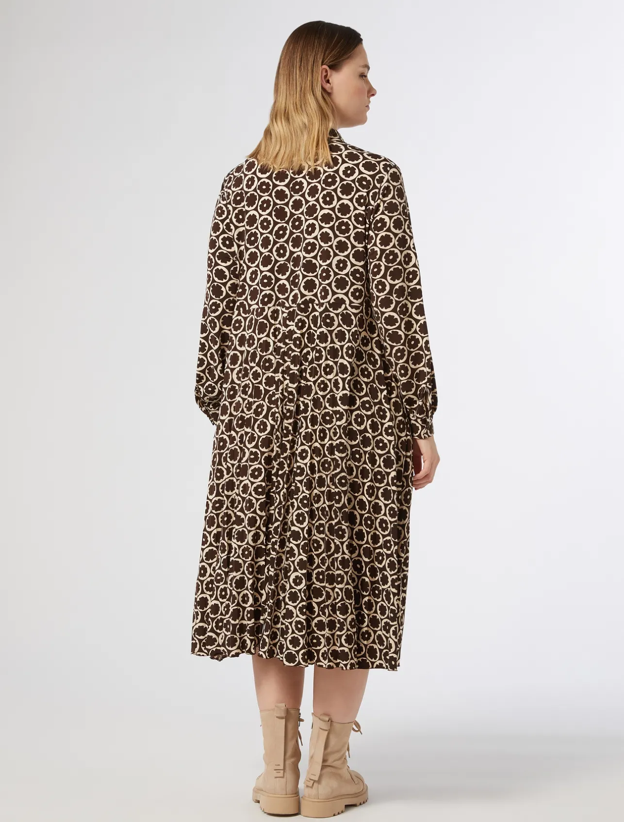 New Marina Rinaldi Printed jersey dress BROWN