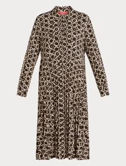 New Marina Rinaldi Printed jersey dress BROWN