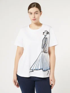 Best Marina Rinaldi Printed jersey t-shirt WHITE