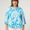 Outlet Marina Rinaldi Printed jersey T-shirt WHITE