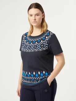 Best Marina Rinaldi Printed jersey T-shirt NAVY
