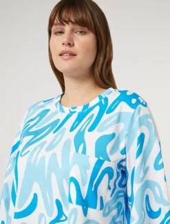 Outlet Marina Rinaldi Printed jersey T-shirt WHITE
