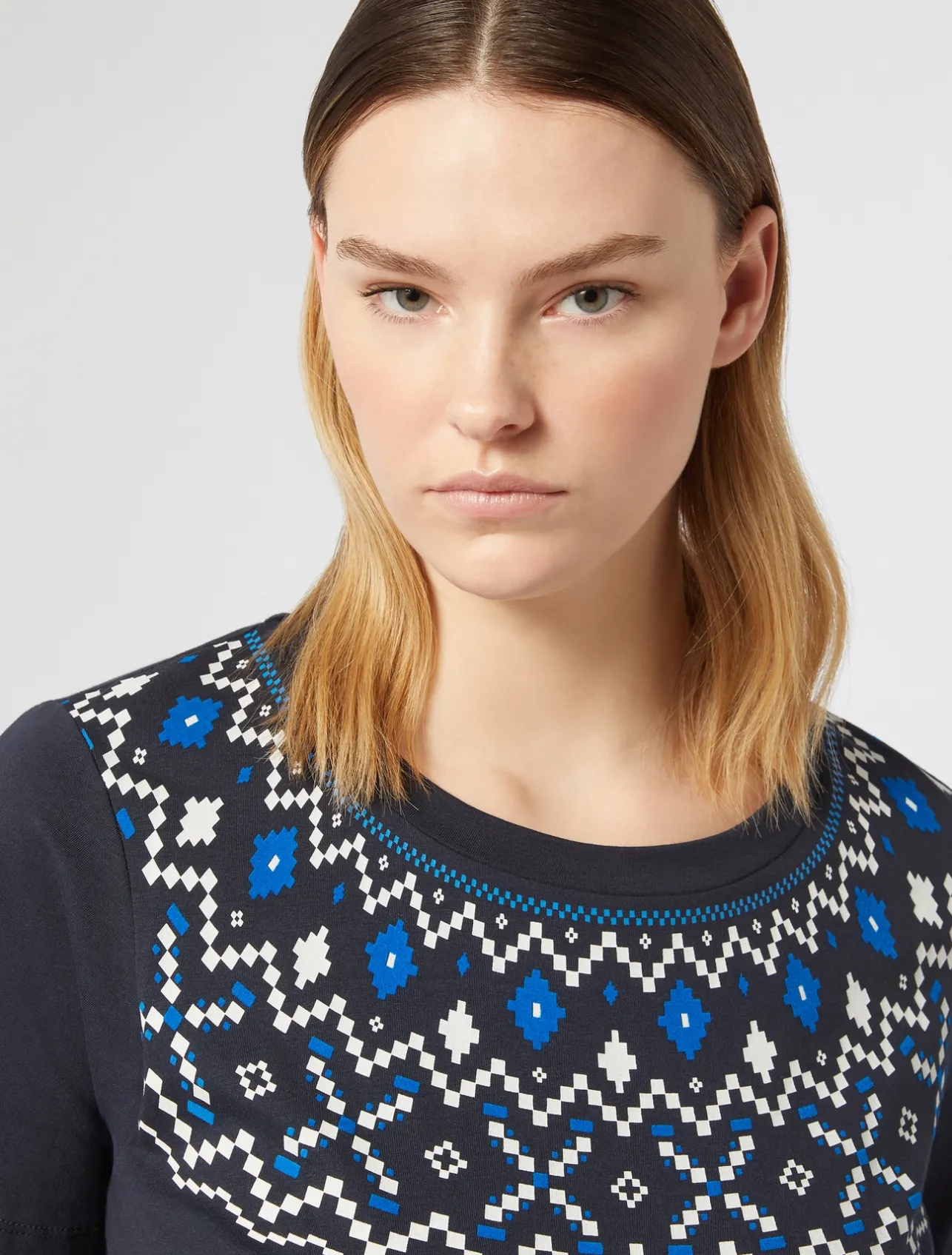 Best Marina Rinaldi Printed jersey T-shirt NAVY