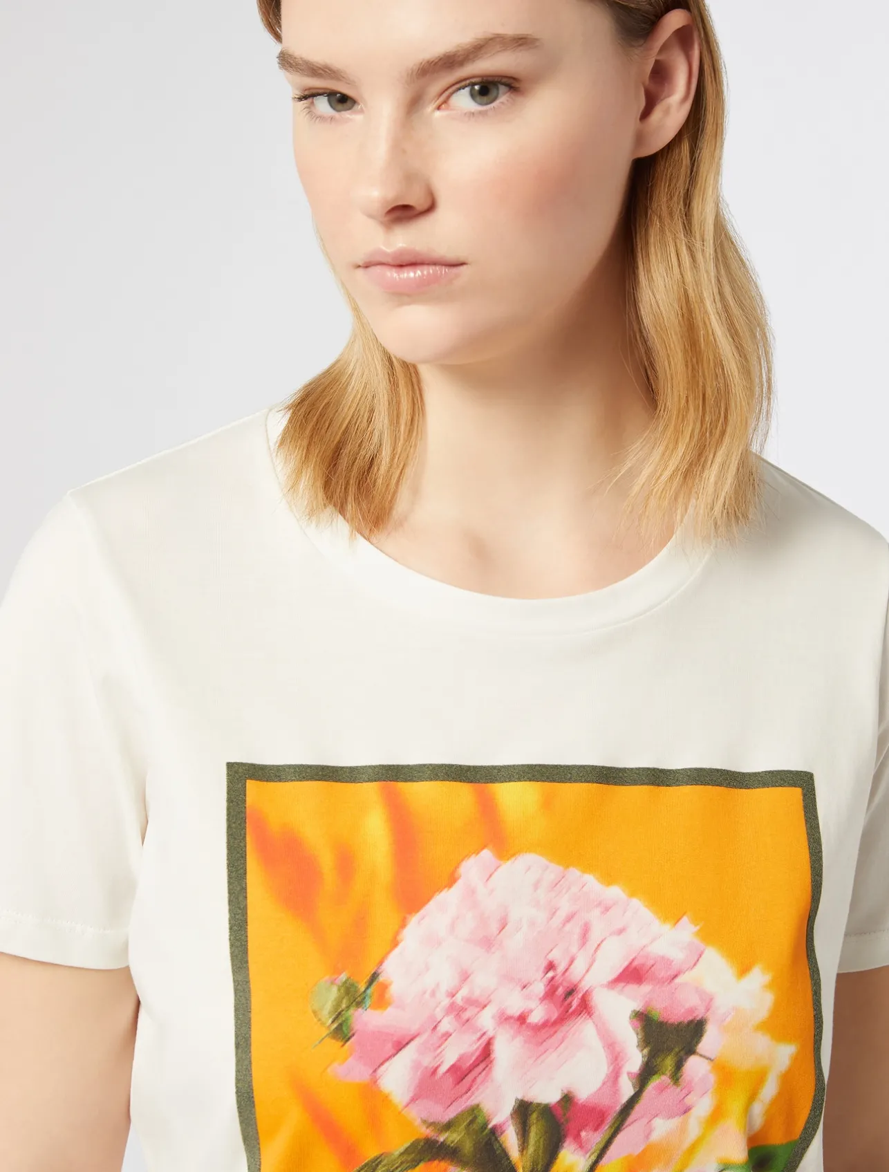 Hot Marina Rinaldi Printed jersey T-shirt WHITE