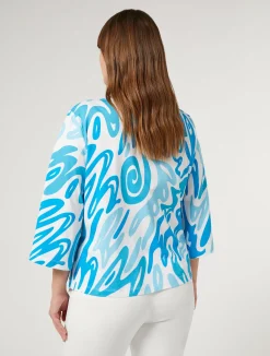 Outlet Marina Rinaldi Printed jersey T-shirt WHITE