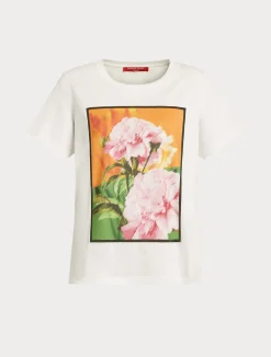 Hot Marina Rinaldi Printed jersey T-shirt WHITE