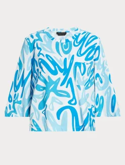 Outlet Marina Rinaldi Printed jersey T-shirt WHITE