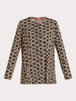 Best Marina Rinaldi Printed jersey T-shirt BROWN