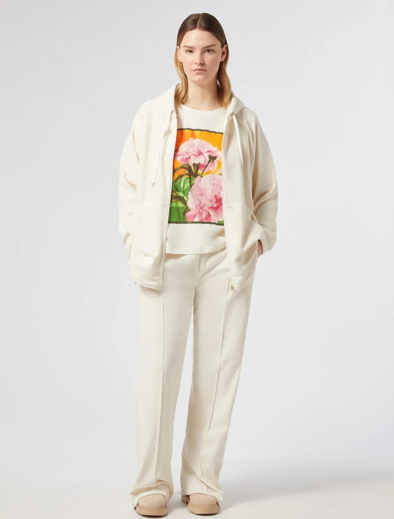 Hot Marina Rinaldi Printed jersey T-shirt WHITE