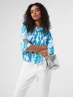 Outlet Marina Rinaldi Printed jersey T-shirt WHITE