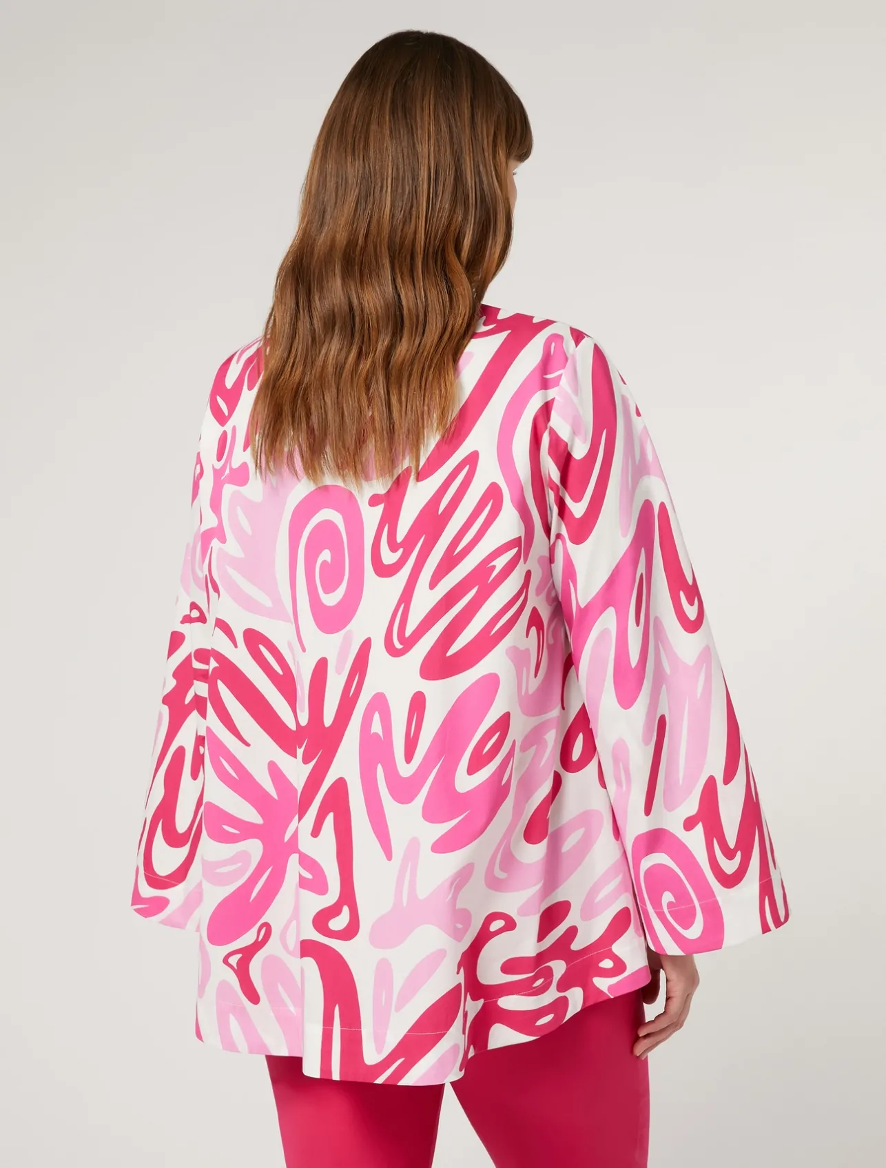 Hot Marina Rinaldi Printed poplin blouse WHITE