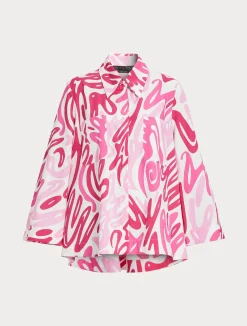Hot Marina Rinaldi Printed poplin blouse WHITE