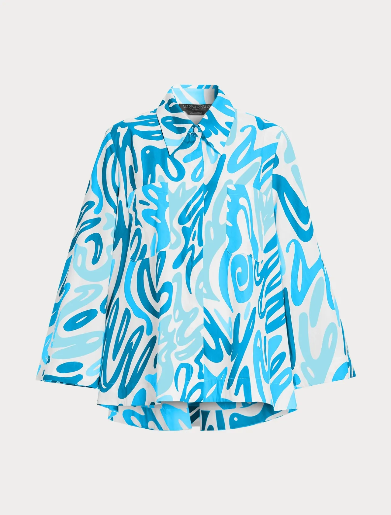 Hot Marina Rinaldi Printed poplin blouse WHITE