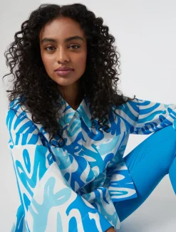 Hot Marina Rinaldi Printed poplin blouse WHITE