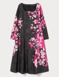 Clearance Marina Rinaldi Printed poplin dress BLACK
