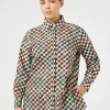 Discount Marina Rinaldi Printed poplin shirt BLACK