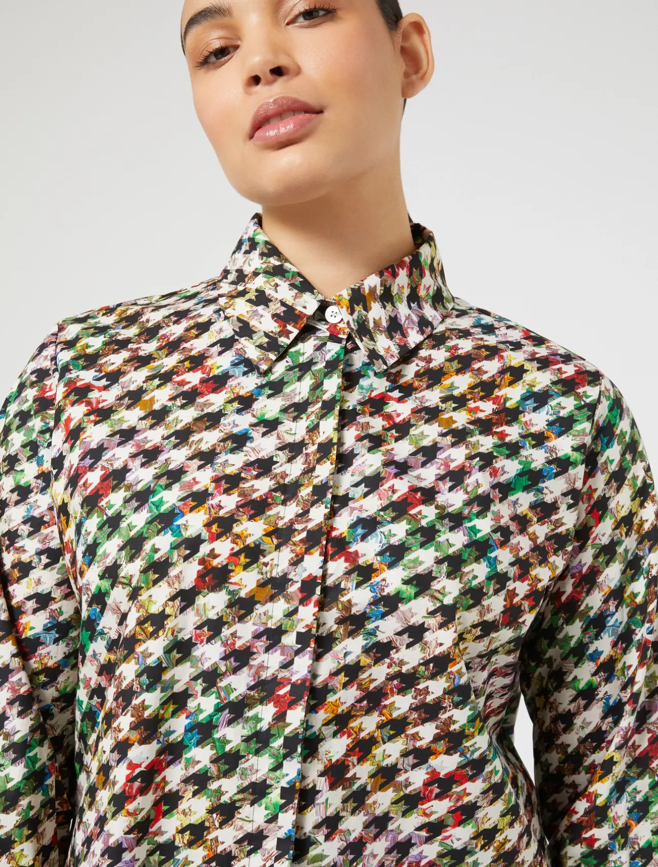 Discount Marina Rinaldi Printed poplin shirt BLACK