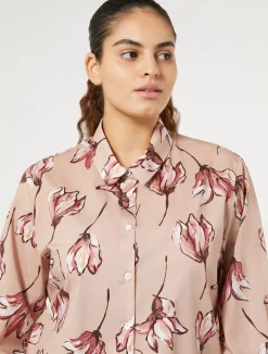 Online Marina Rinaldi Printed poplin shirt PINK