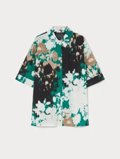 Fashion Marina Rinaldi Printed poplin shirt WHITE