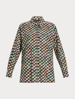 Discount Marina Rinaldi Printed poplin shirt BLACK